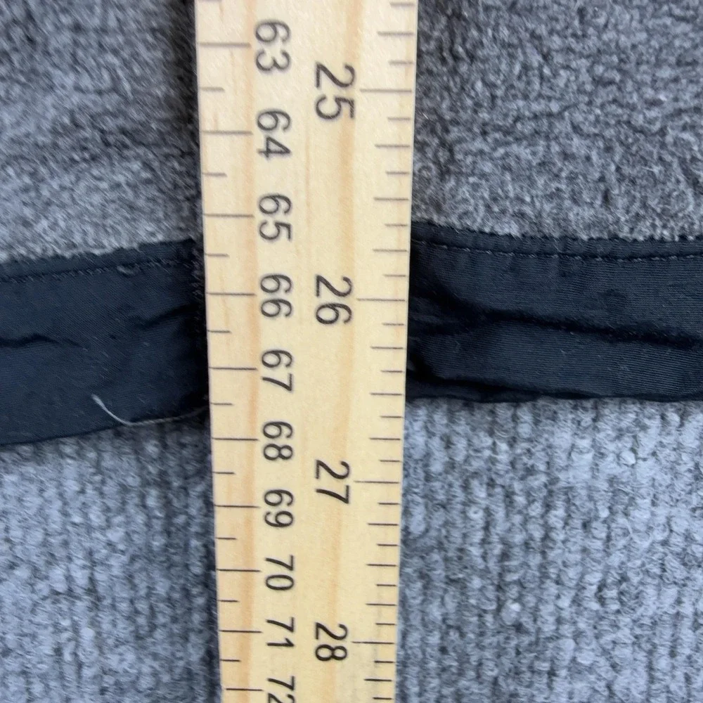 The North Face Vest Mens Large Gray Black Fleece Windbreaker Full Zip Pockets